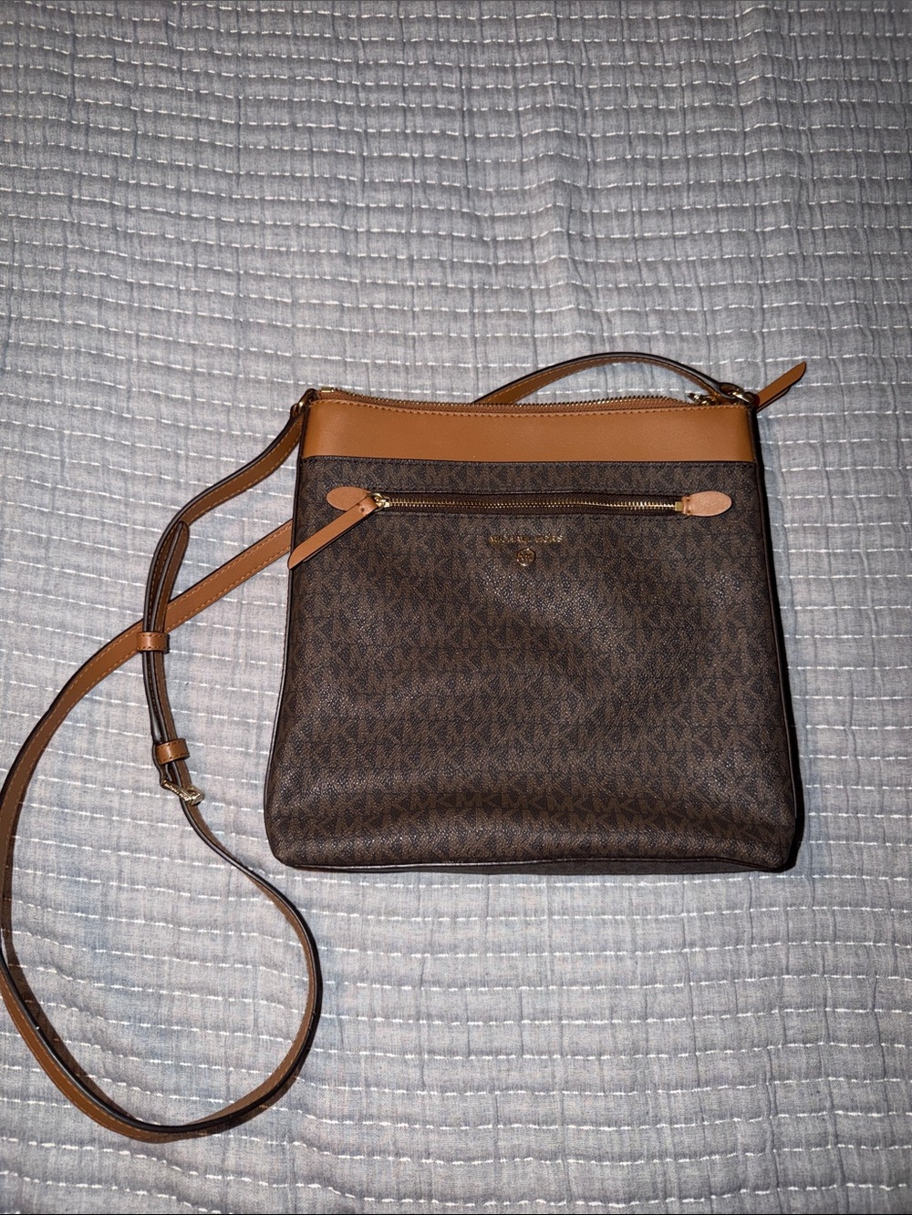 Michael Kors Brown and Tan Crossbody Bag